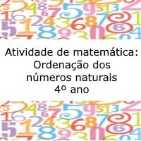 Atividade de matemática Ordenação dos números naturais – 4º ano