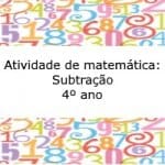 Atividade de matemática: Subtração – 4º ano