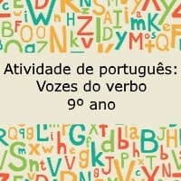 Atividade de português Vozes do verbo – 9º ano