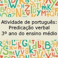 Atividade de português Predicação verbal – 3º ano do ensino médio
