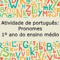 Atividade de português Pronomes – 1º ano do ensino médio