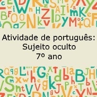 Atividade de português: Sujeito oculto - 7º ano