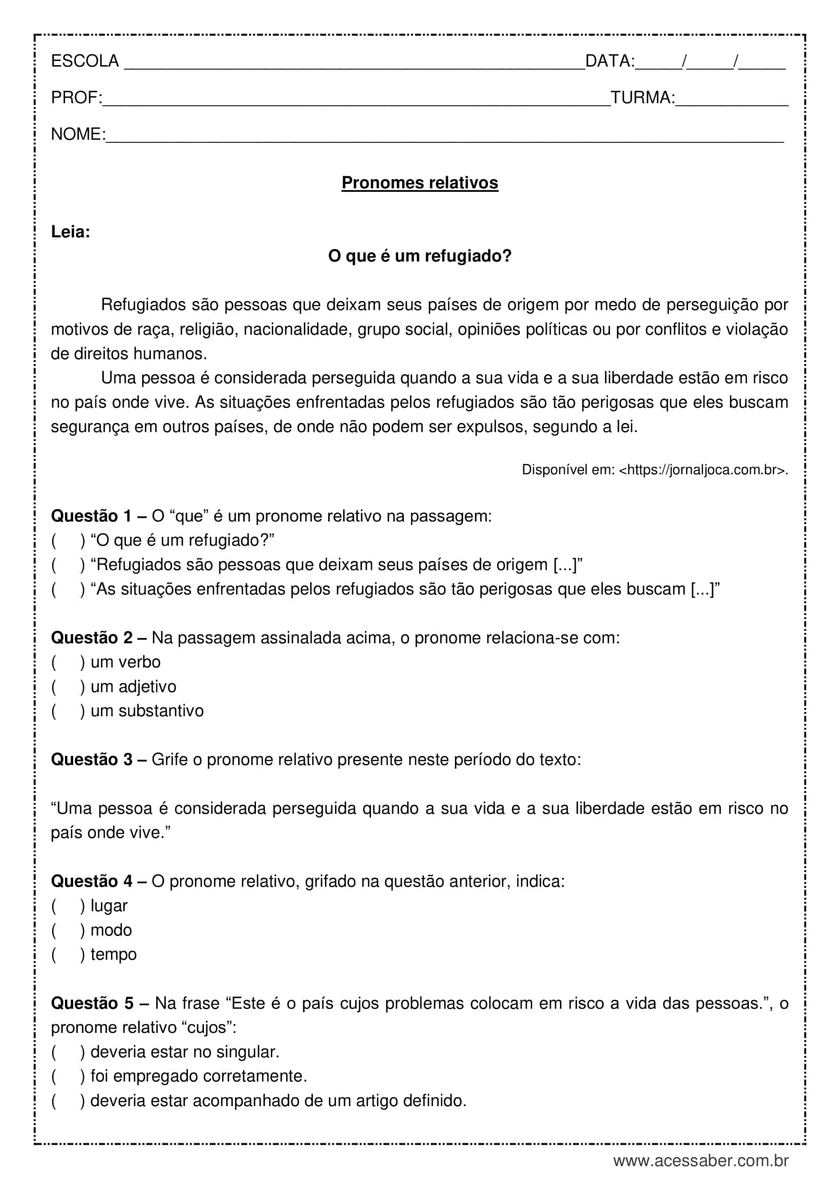 Pronome relativo  Pronome relativo, Pronomes relativos, Assuntos