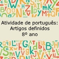 Atividade de português: Artigos definidos - 8º ano