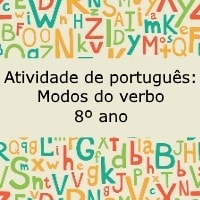 Atividade de português Modos do verbo - 8º ano