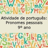 Atividade de português: Pronomes pessoais - 9º ano