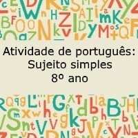 Atividade de português: Sujeito simples - 8º ano