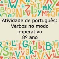Exercício de português: Verbos no modo imperativo - 8º ano