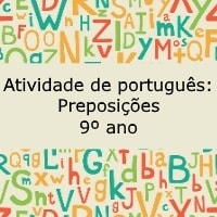 Atividade de português: Preposições - 9º ano