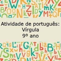 Atividade de português: Vírgula - 9º ano