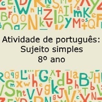 Atividade de português: Sujeito simples - 8º ano
