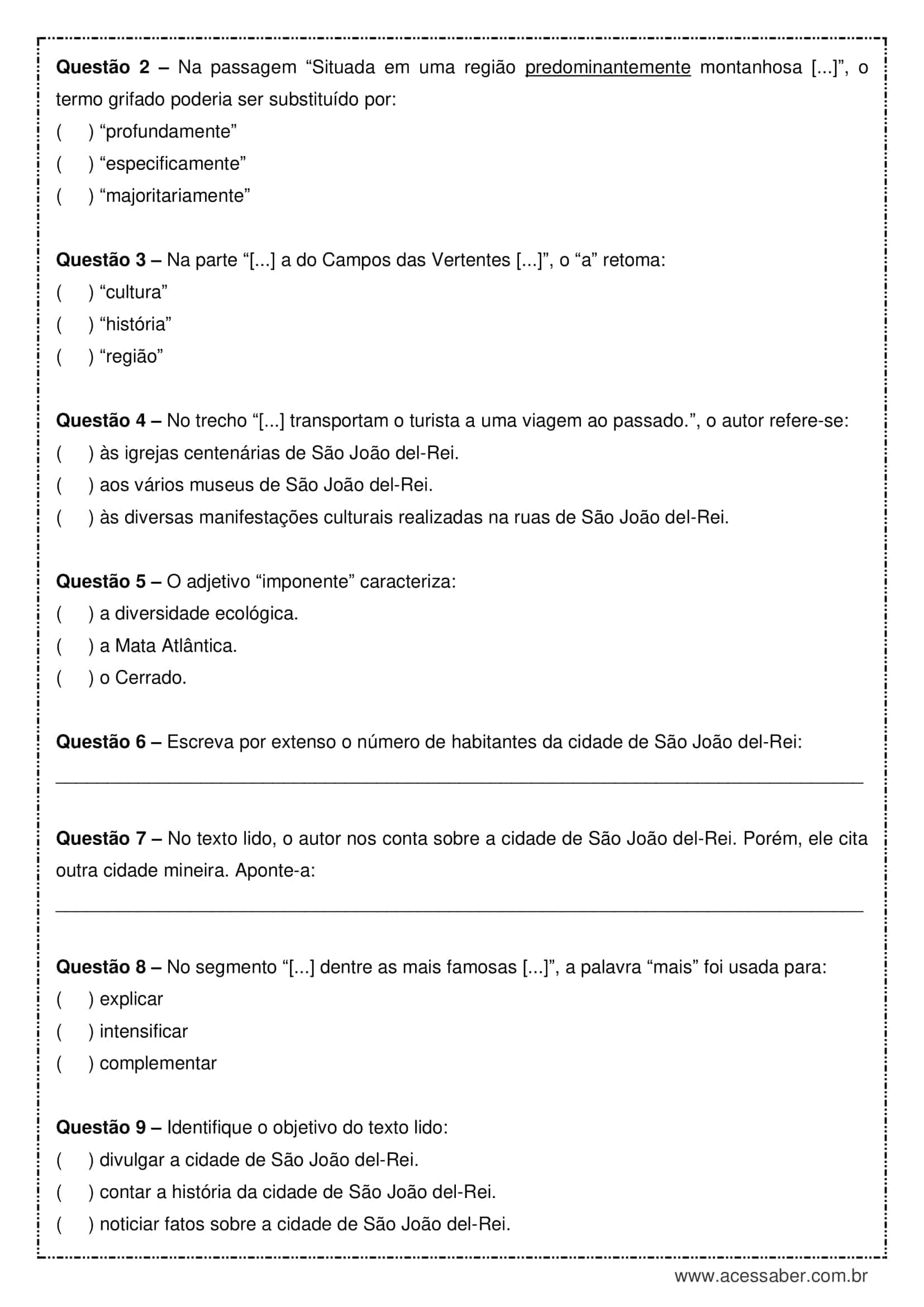 Interpretação de texto: Xadrez - o jogo dos reis - 7º ano - Acessaber