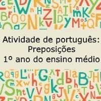 Atividade de português: Preposições - 1º ano do ensino médio