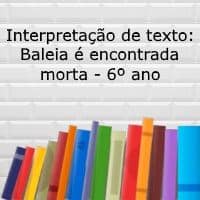 Interpretação de texto: Baleia é encontrada morta – 6º ano