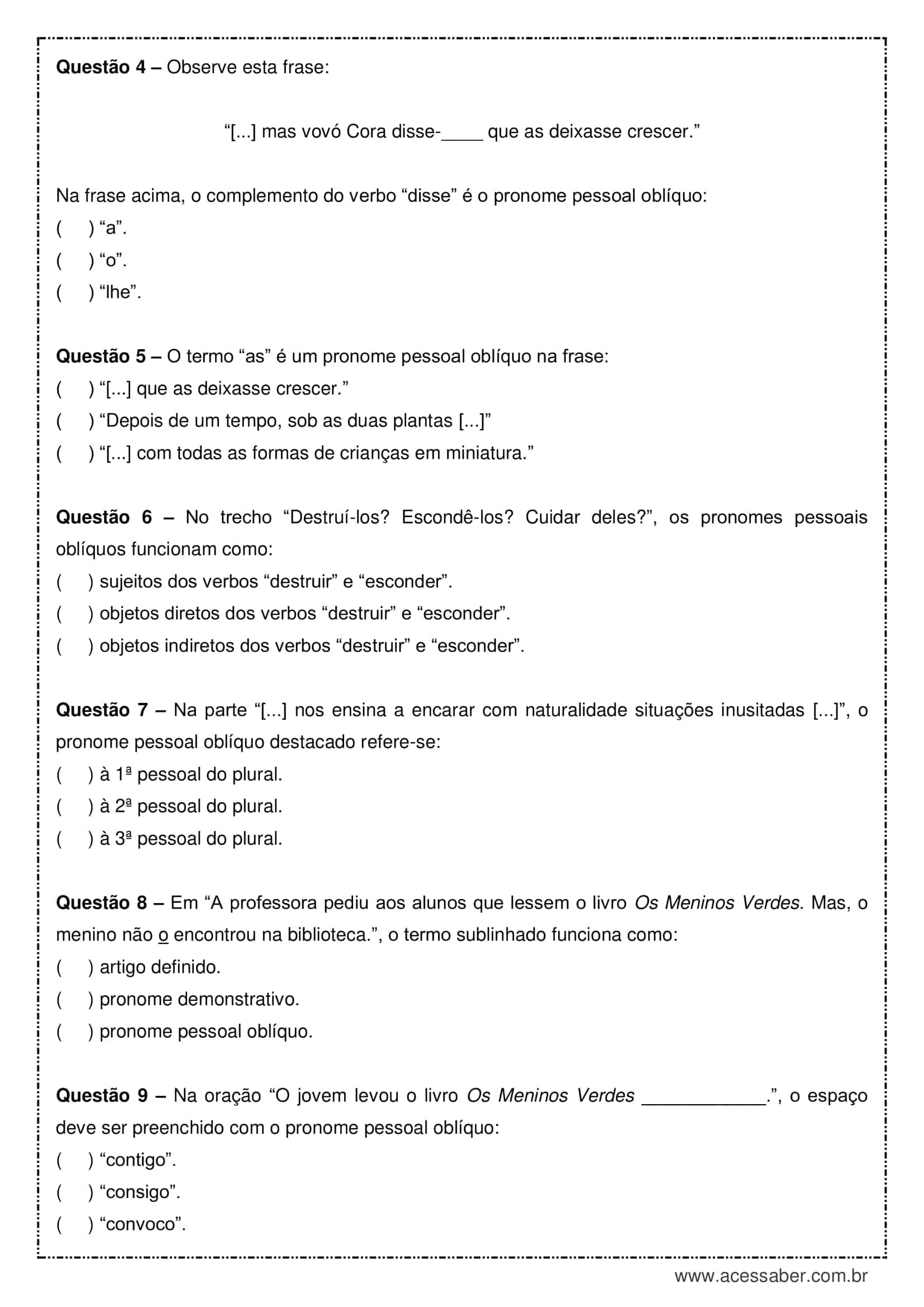 4 - Pronomes Pessoais, PDF, Pronome