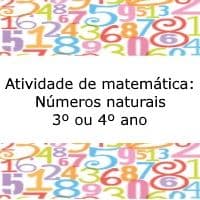 Exercício de matemática: Números naturais - 3º ou 4º ano