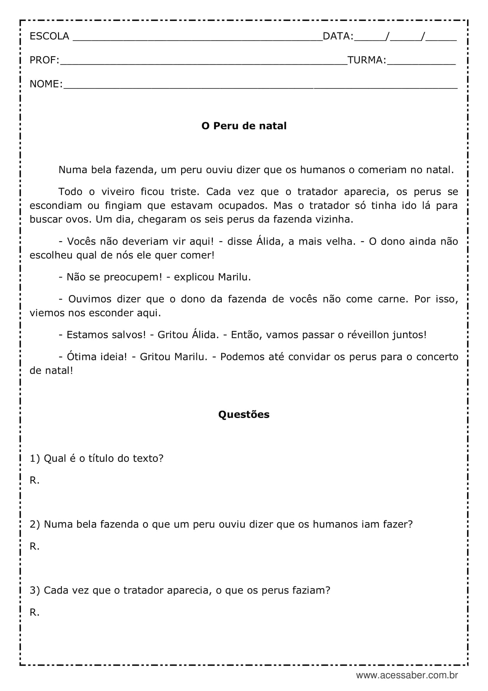 Atividades de Natal para o 3º Ano do Ensino Fundamental