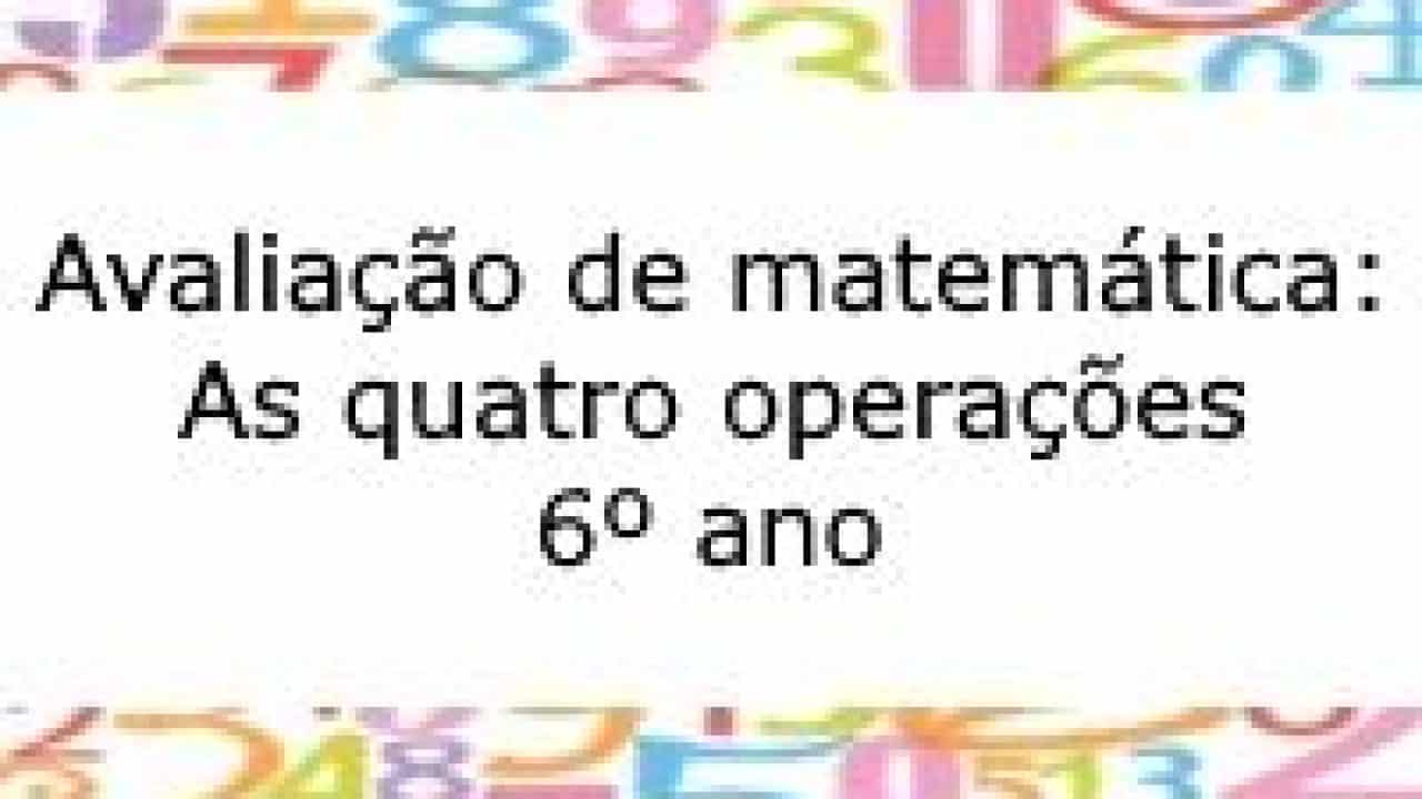 As 4 operações matemáticas