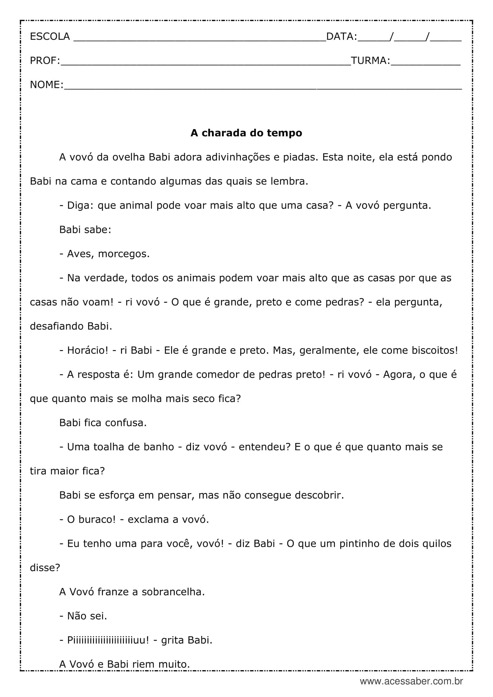 O que a Dora usa na prova de matemática? - Charada e Resposta