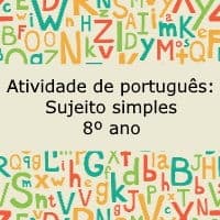 Atividade de português: Sujeito simples – 8º ano