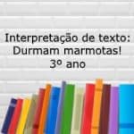 Interpretação de texto: Durmam marmotas! – 3º ano