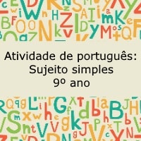 Atividade de português: Sujeito simples – 9º ano
