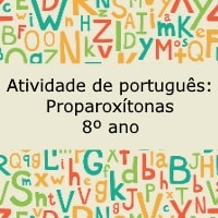 Atividade de português: Proparoxítonas – 8º ano