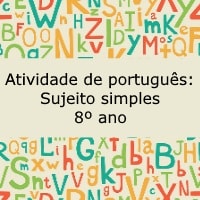 Atividade de português: Sujeito simples – 8º ano