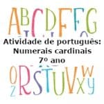 Atividade de português: Numerais cardinais -7º ano