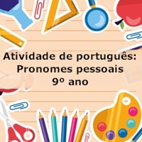 Atividade de português: Pronomes pessoais – 9º ano