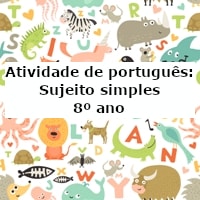 Atividade de português: Sujeito simples – 8º ano
