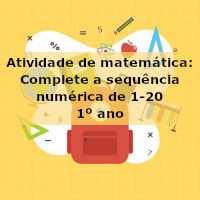 Atividade de matemática: Sequência numérica até 20 – 1º ano