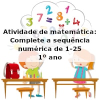 Atividades de Matemática 1º ano: adição, sequência numérica