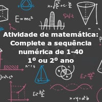 Atividade de matemática: Sequência numérica até 40 – 1º ou 2º ano