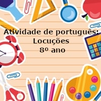 paper lines background clock scissors ruler calculator back to school Atividade de português Locuções - 8º ano