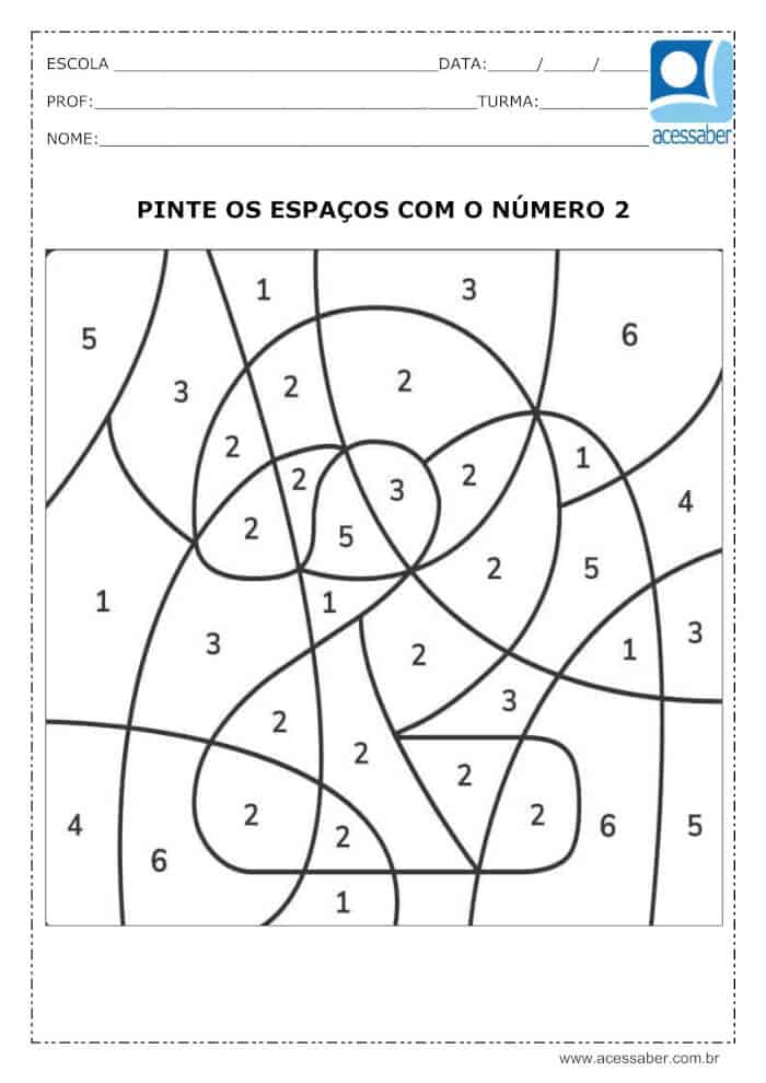 Atividade de Matemática para 1º Ano – Procure, pinte e conte