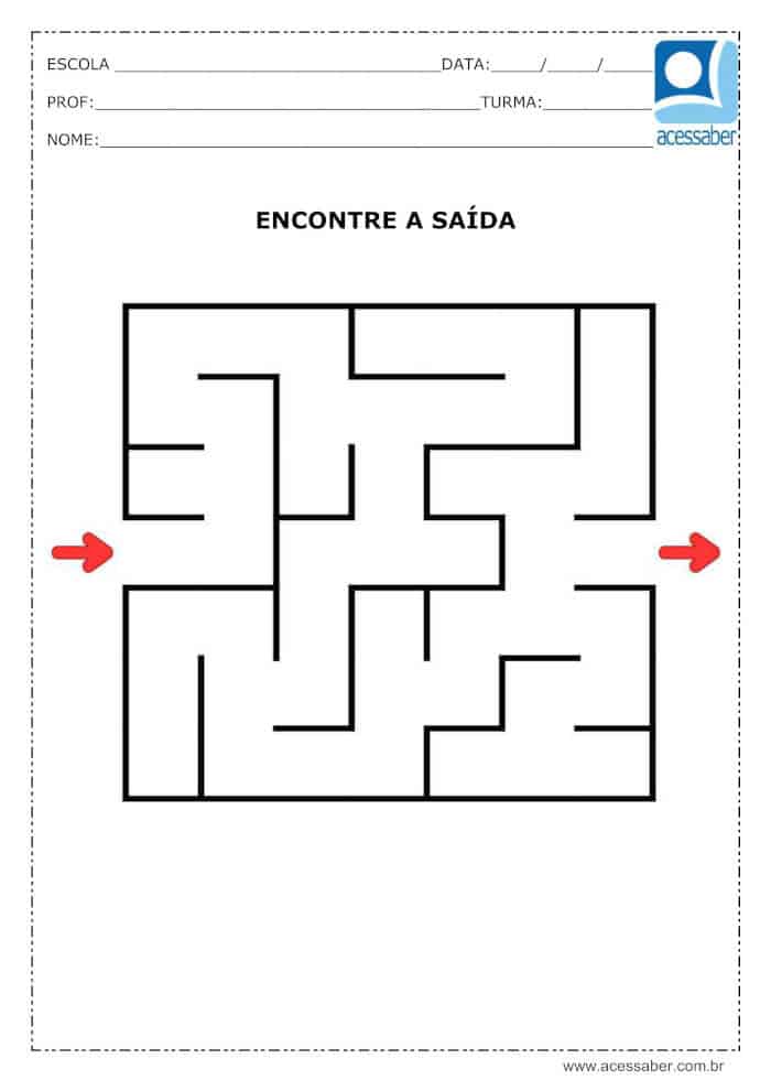 Labirinto divisao simples - Recursos de ensino