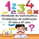 Atividade de matemática: Problemas de subtração – 3º ano e 4º ano