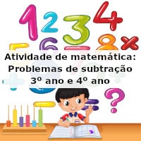 Atividade de matemática: Problemas de subtração – 3º ano e 4º ano