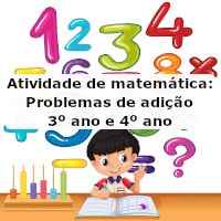 Atividade de matemática: Problemas de adição – 3º ano e 4º ano