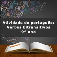 Atividade de português: Verbos bitransitivos – 9º ano Imagem ilustrativa com o nome da atividade