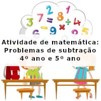 Atividade de matemática: Problemas de subtração – 4º ano e 5º ano – imagem imagem ilustrativa da Atividade de matemática: Problemas de subtração - 4º ano e 5º ano