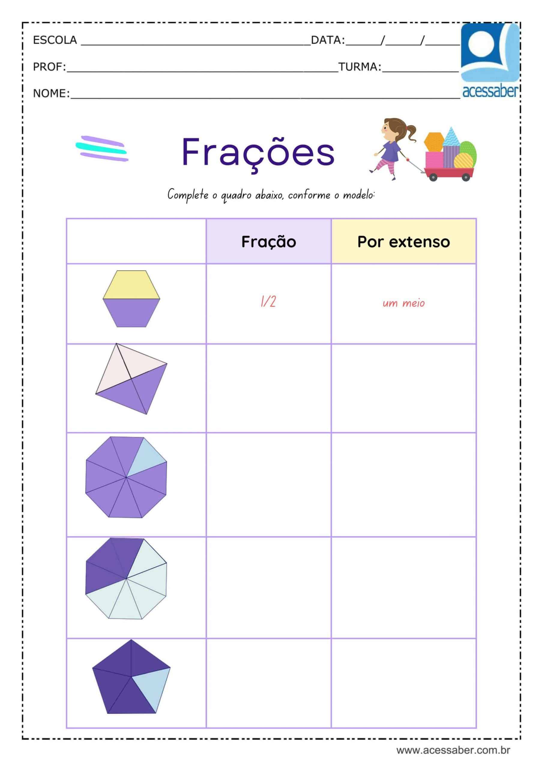 Os melhores Exercícios de Frações