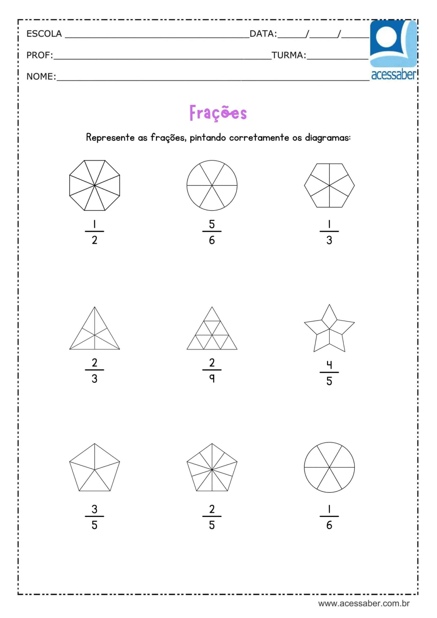 Avaliação 6 Ano - FRAÇÃO, PDF, Fração (Matemática)