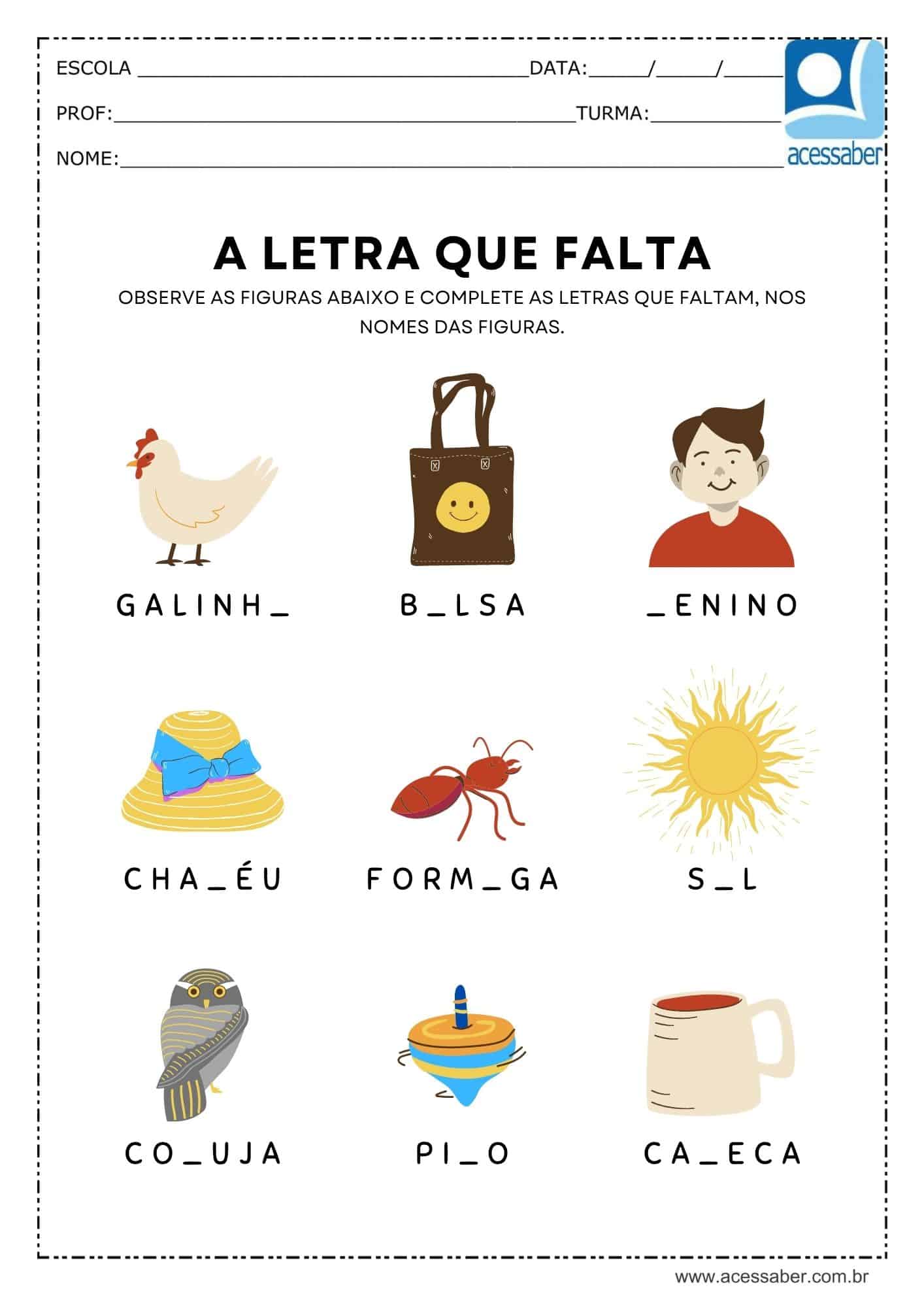 Completar Como Palavras Completar As Palavras Escrever Letras Em