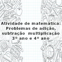 Contas de Multiplicação - 3º ano e 4º ano - Atividade de Matemática