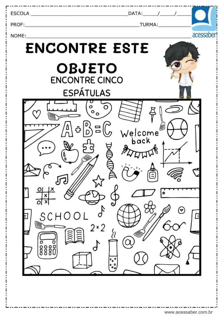 atividade encontre cinco espátulas