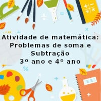 atividade de matematica problemas de soma e subtracao – 3 ano e 4 ano