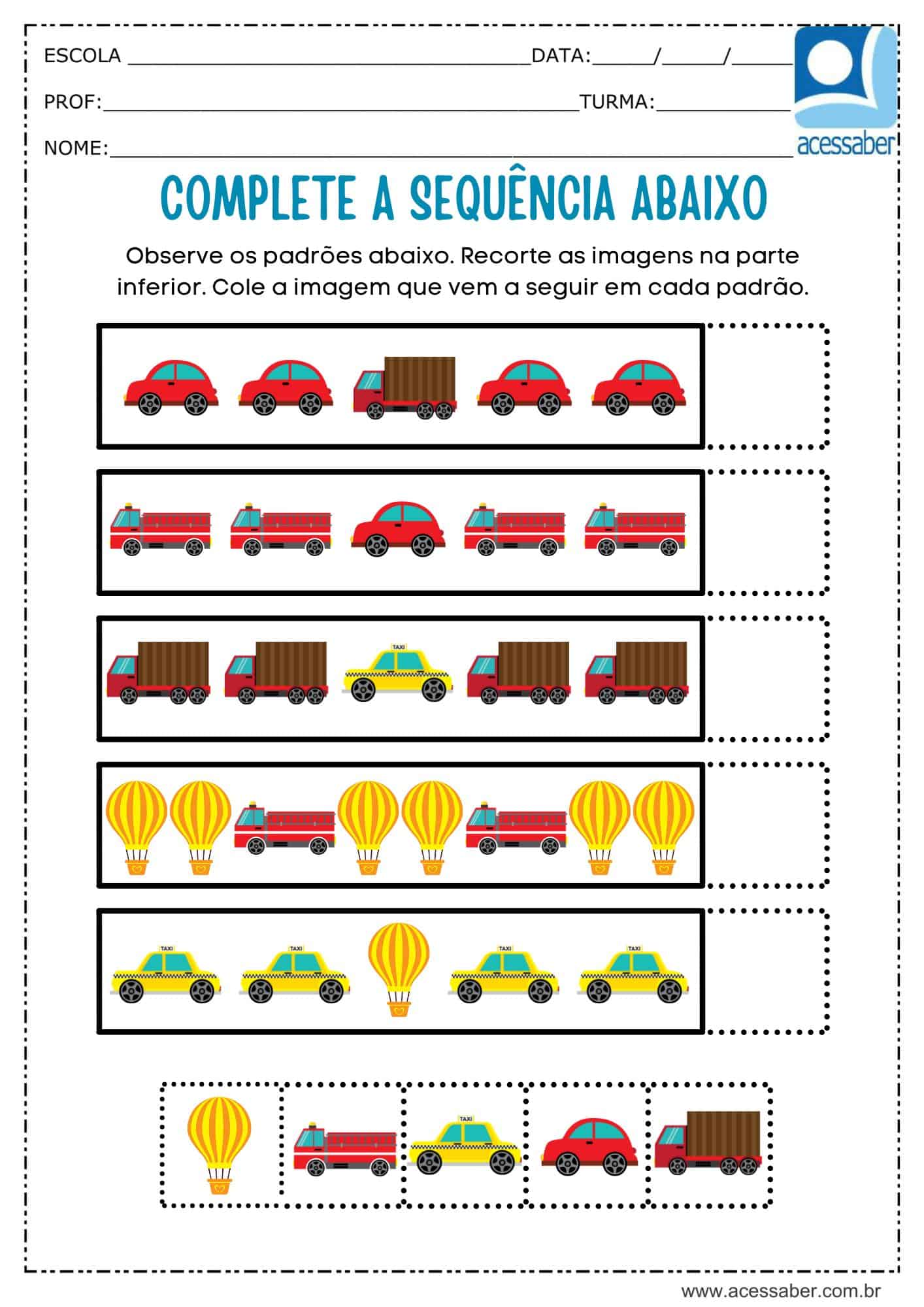 1 Atividades Psicopedagógicas para Imprimir - Lógica Matemática - Parte I -  Blog PsiquEasy