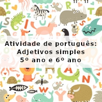 atividade de portugues – adetivos simples 5 ano